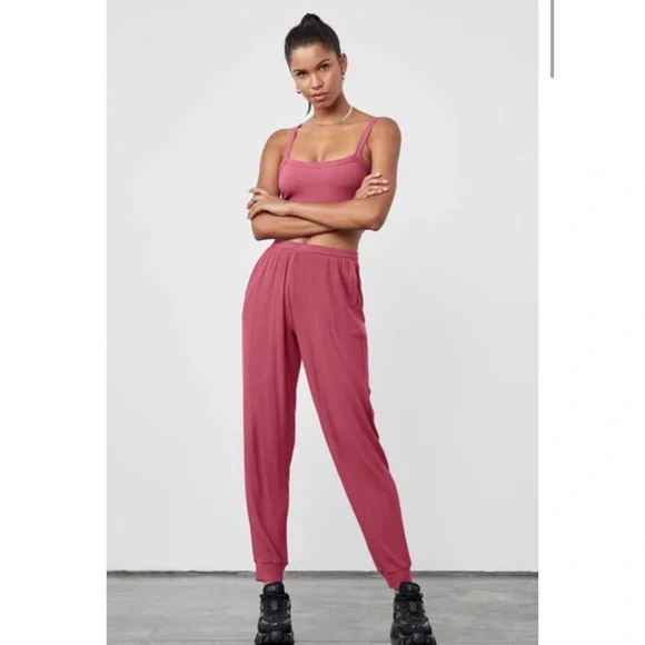 High Waist Ribbed Whisper Pants - Picture 1 of 9